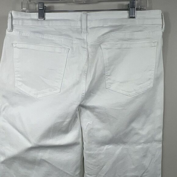 NYDJ Wide Leg Pedal Pusher Cropped Jeans White 12 Capri Lift and Tuck - Picture 9 of 12